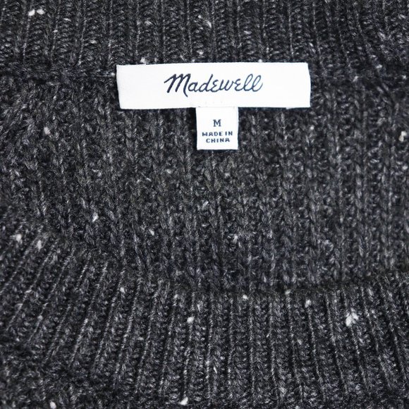 Madewell Curved Hem Sweater Dress Donegal Thunder Heather Gray Size Medium - Picture 3 of 9